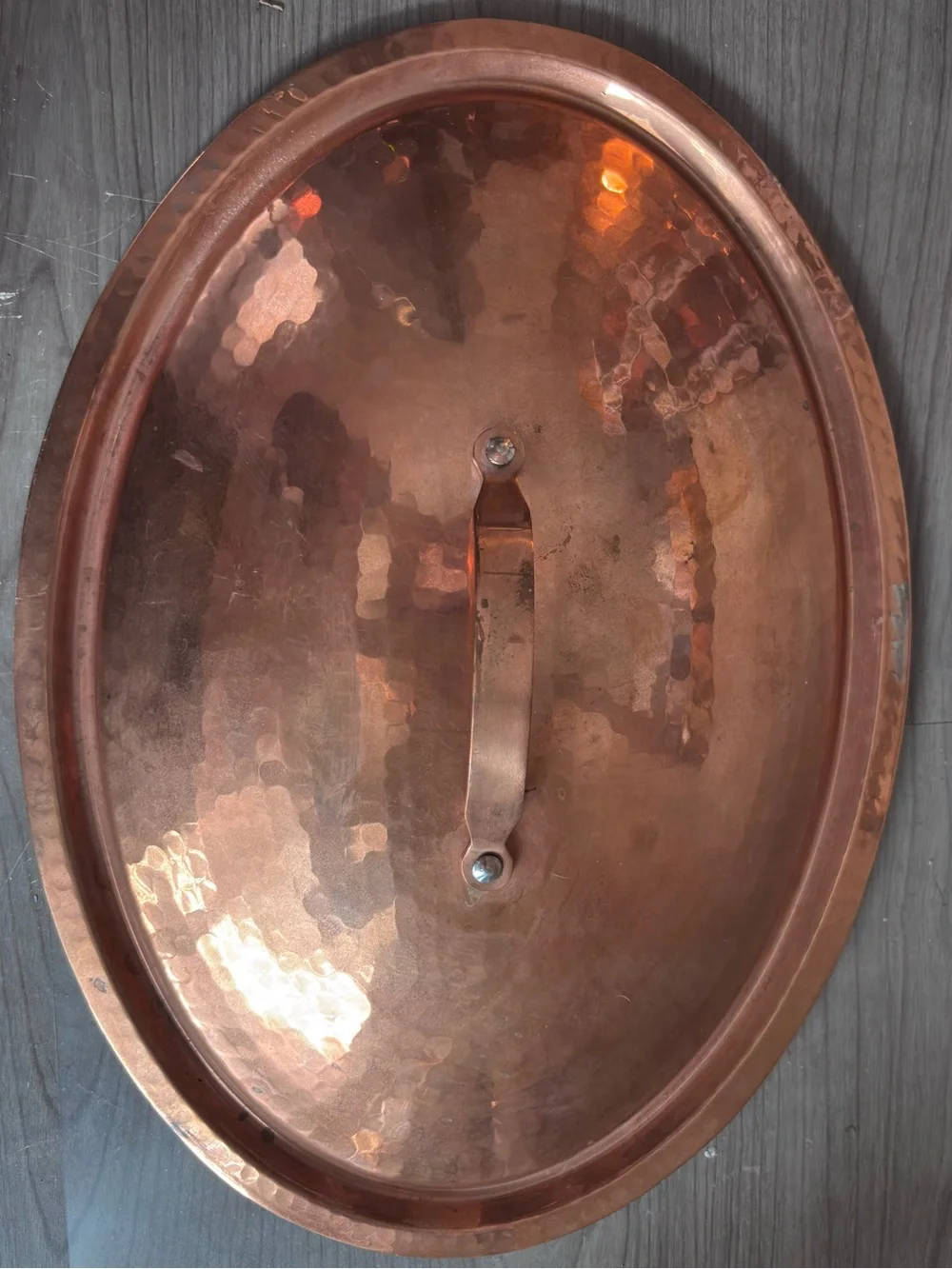 Williams Sonoma Hammered Copper Bread Box Handcrafted Turkey W.S. 1956 Large